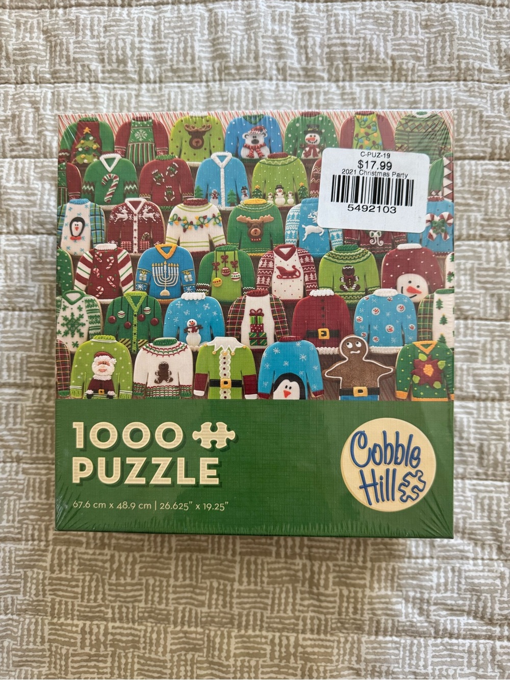 1000-Piece Christmas Sweater Cookies Puzzle - NWT